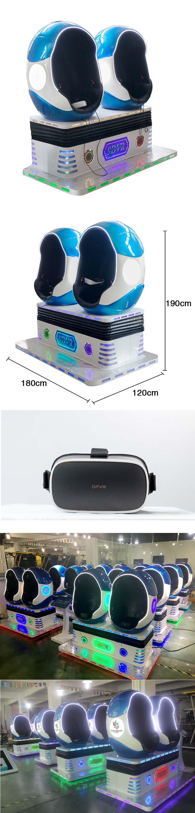 2 Seat virtual reality chair 9d simulator With handheld VR glasses