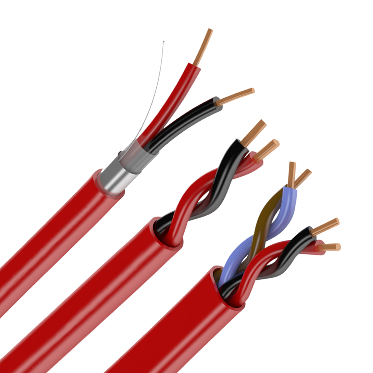 ExactCables UL1424 Bare Copper Wire 1.5mm 2 Core Shield Fire Cable Fire Rated Cable