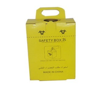 2L Safety box, Disposable Medical Cardboard Safety Box, Safety Box For Syringe,Needles and sharps, 2 Liters