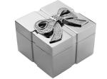 Silver PVD Plating Square Zinc Alloy Jewelry Box 52*52*43mm