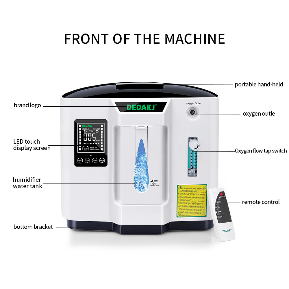 7L/Min 90% Concentration Oxygen Breathing Machine with remote control