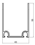 Alu 55 Aluminium Door Profile Anodised With 7000mm Length
