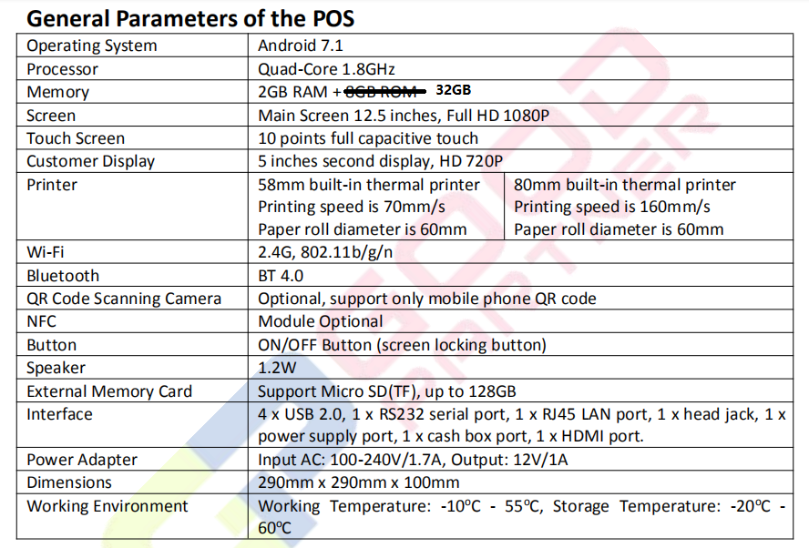 Android 11/Win 10 Self-service Touchscreen POS Kiosk WIFI BT Support for Restaurant