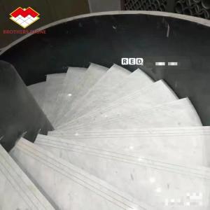 Quality Customized Size European Design Interior White Marble Carved Stair Treads And Risers wholesale