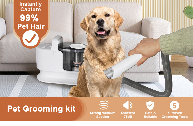 Low Noise 6-in-1 Dog Grooming Kit Pet Grooming Vacuum for Dog Cat Voltage 110-240V