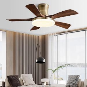 Quality Vintage Solid Wooden Blade Ceiling Fan 40 Inch Chinese Style Intelligent Fan Light wholesale