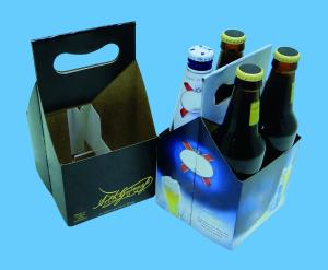 Quality Corrugated 4 Bottle Cardboard Wine Carrier Flexographic Printing Matt Lamination wholesale