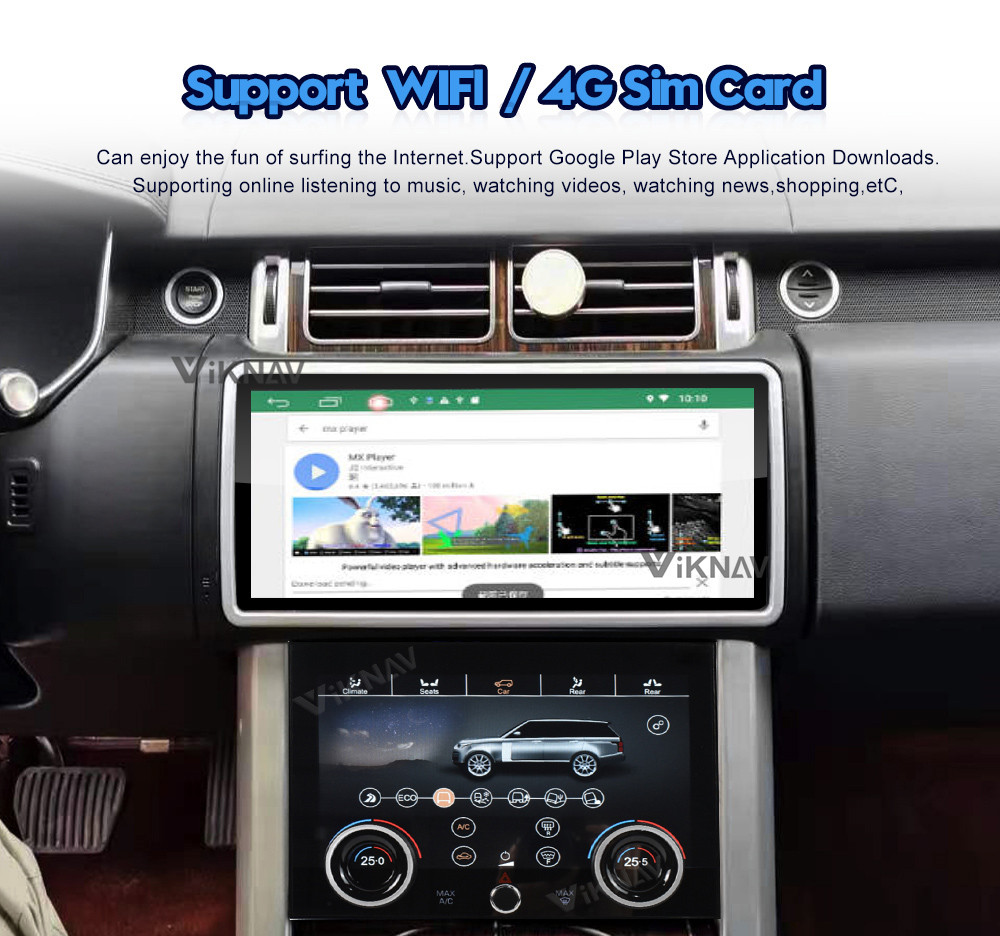 IPS 1920*720 Range Rover Car Stereo Android 9 Built In WiFi GPS