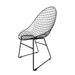 Steel Metal Frame Dining Chair With Gold Legs Outdoor Leisure Seating 55x58x93