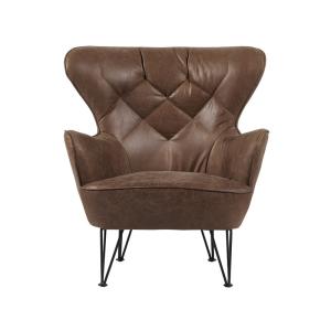 Quality Industrial Unique Top Grian Leather Leisure Chair With Steel Frame wholesale