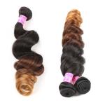 Peruvian Loose Wave Ombre Human Hair Extensions 3 Tone Ombre Hair Weave