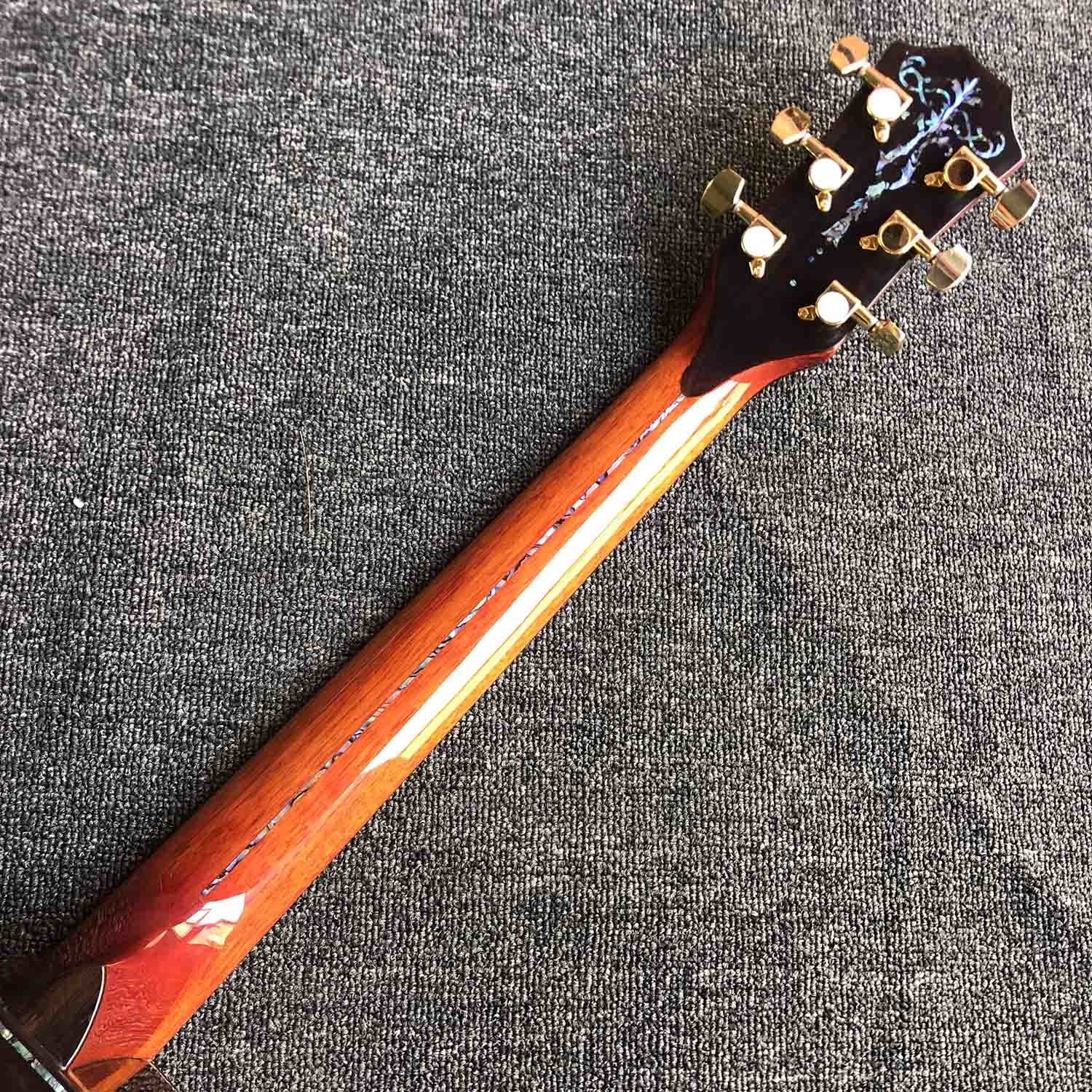 Custom 40 Inch All Solid KOA Wood Solid Rosewood Back Side Real Abalone Acoustic Guitar with BB Band Pickup