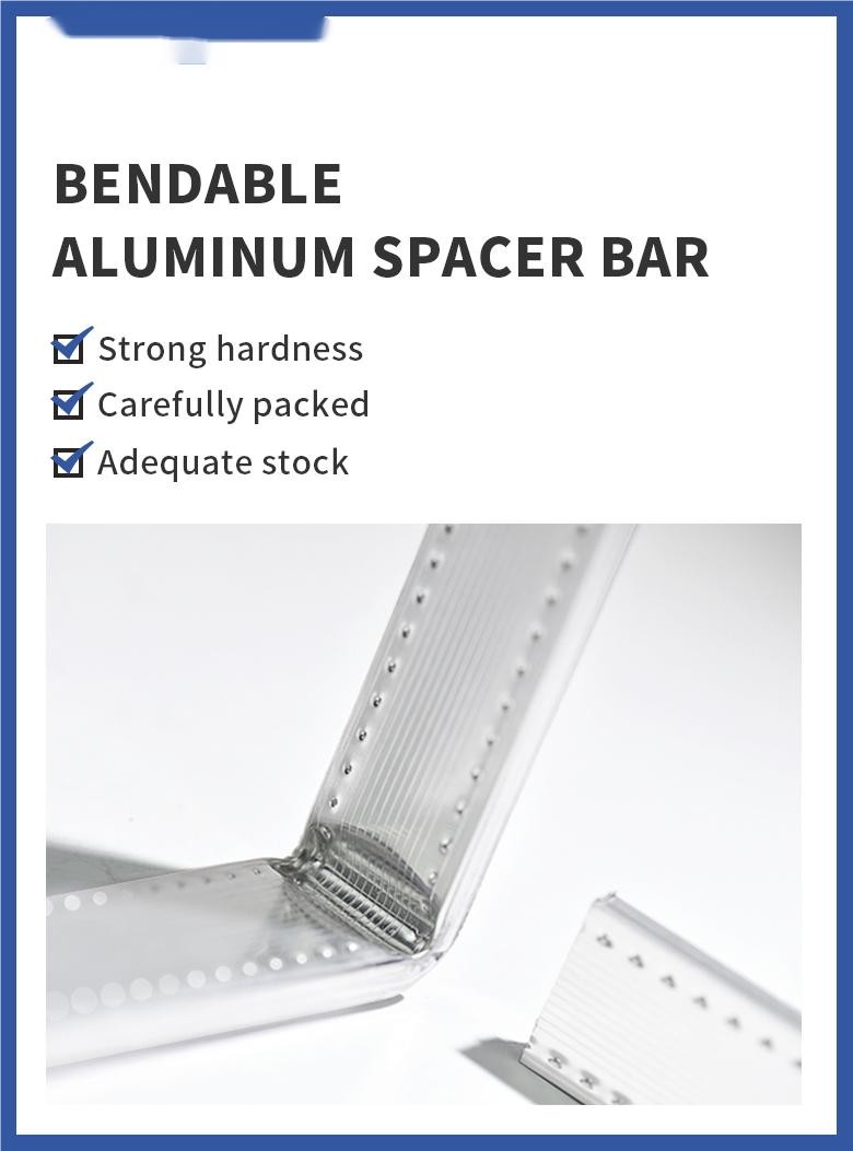 Insulated Glass Aluminum Spacer Bar 6mm Seamless Welding Line Bendable
