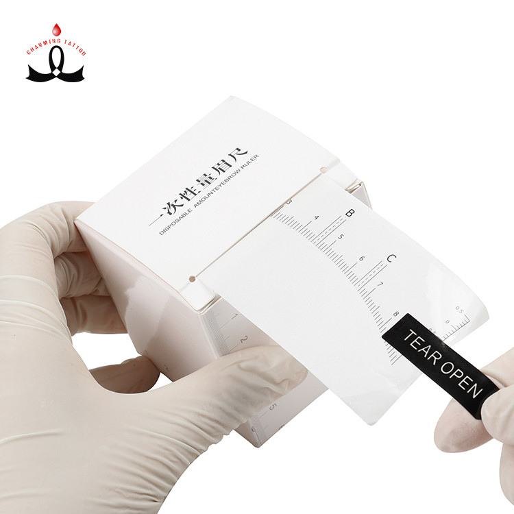 Clear Permanent Makeup Microblading Eyebrow Ruler Sticker 50pcs/ Roll