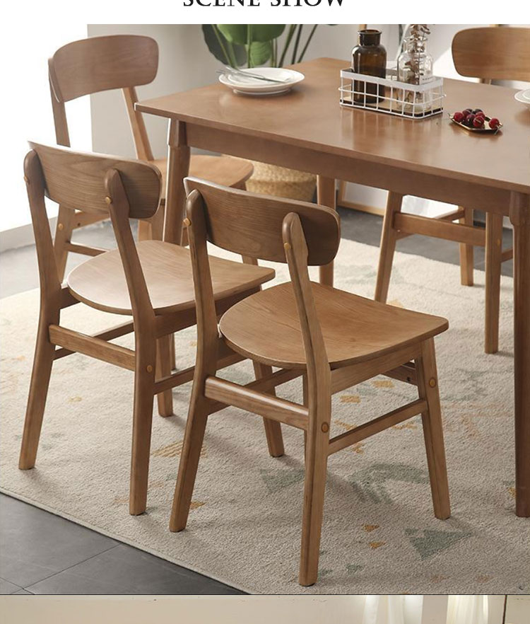 Classic Dining Room Furniture Collection Solid Wood Rubber Chairs Dining Chairs with Modern Design