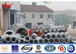 Africa Transmission Line Galvanized Steel Power Pole With Cross Beams 10KV -