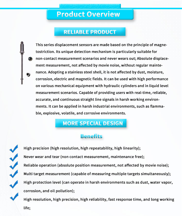 UBCZ-1000Y Industrial Grade Hydraulic Cylinder Water Oil Level Magnetic Sensor