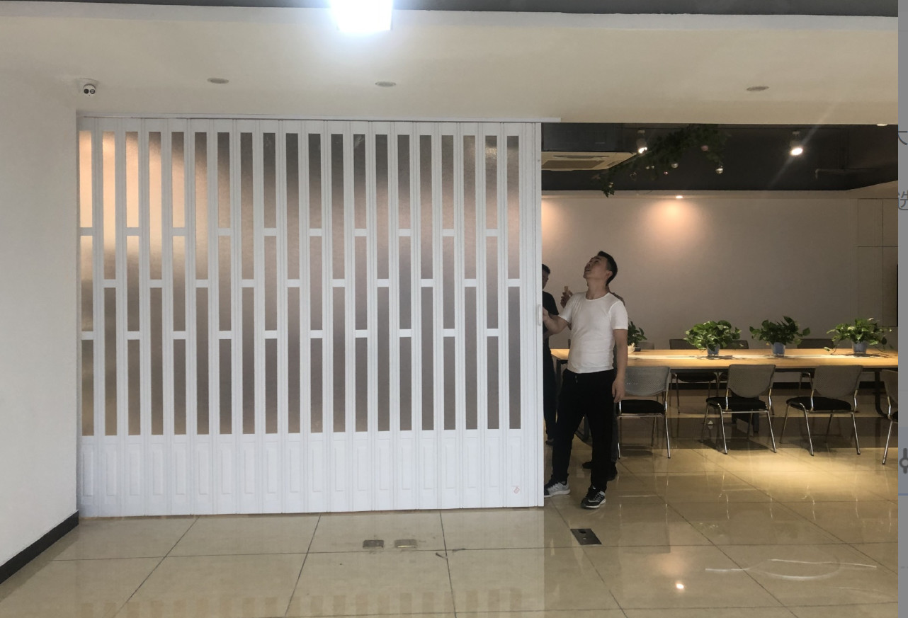 Top Track PVC Bathroom Sliding Door Easy Installation PVC Foldable Doors