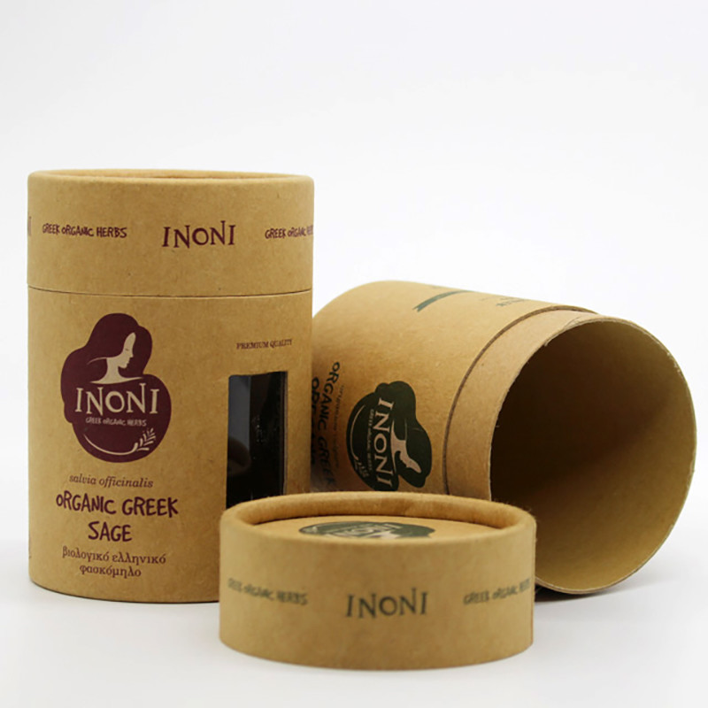 Customized Printed 1.2mm Kraft Round Cardboard Box Offset Printing