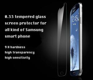 Quality 0.33mm 9H ultra clear shatter-proof tempered glass screen protector for samsung wholesale