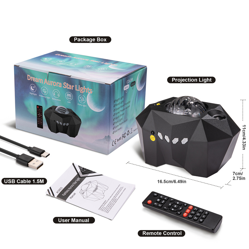 Starry Projector Aurora Galaxy Projector Light Baby Star Night Light Northern Light Projection Lamp For Kids Adults Holi
