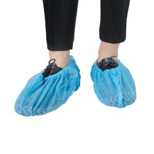 Quality Non Woven Plastic Pp Pe Blue Protection Shoe Covers Cpe Waterproof Medical Anti Slip Disposable Shoe Cover For Hospital wholesale