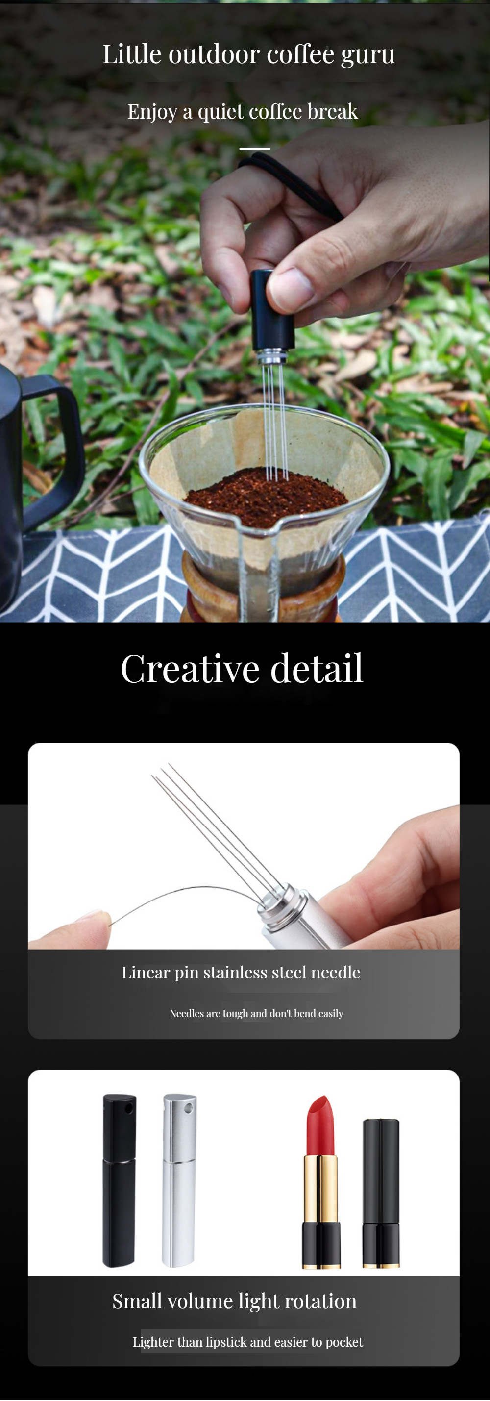 HIGHWIN Modern 0.4mm 5 Needles Espresso Distribution Tool for Black Coffee Powder Filter
