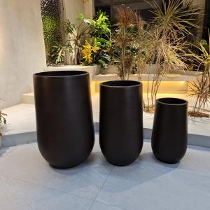 Quality Round Fiber Clay Flower Planters Pots Life Time Keep 5-6 Years Outdoor wholesale