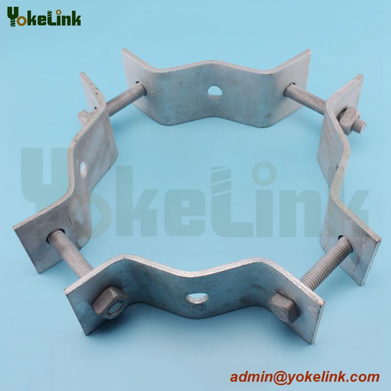 Galavnized Strap Style Adjustable Pole Bands
