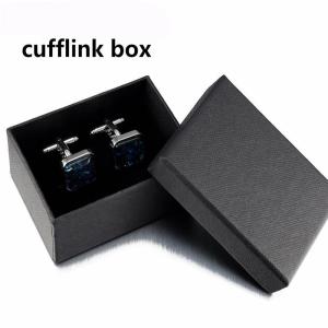 Quality Small Black Gift Packaging Box Rigid Ring Tag Cufflink Gift Box wholesale