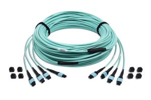 Quality OM3 12/24/48 Core MTP MPO Fiber Cable 5M Length SM Bend Insenstive wholesale