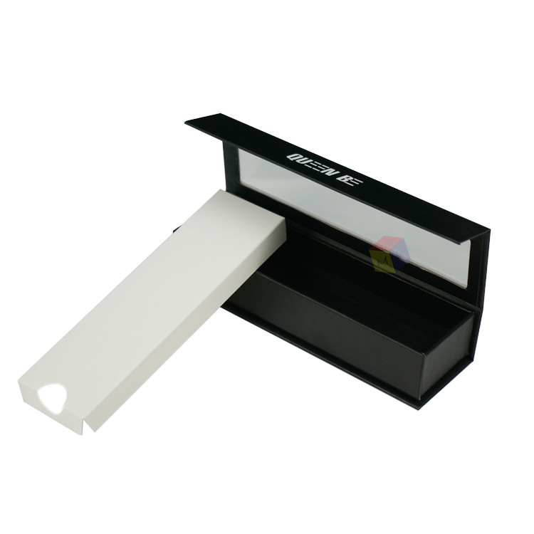 Private Label Fake Nail Packaging Boxes Magnetic Closure With Clear Pvc Window