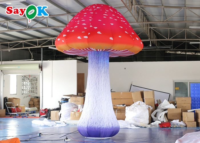 190T Nylon Cloth 4m Air Blown Mushroom Inflatable Lighting Decoration Advertising Model