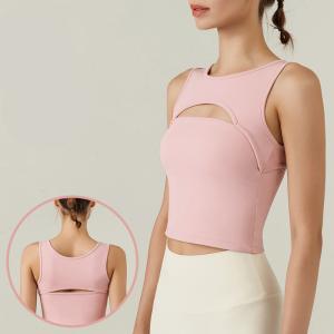 Quality Hollow Out Fitness Yoga Vest Tops Ladies Shockproof Running Bra wholesale