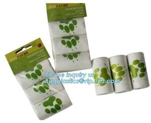 Quality D2W eco friendly dog poop dirt bags daily pet/baby use collectedtion, Portable 15Rolls Bag Custom Logo Kinds of Colors wholesale