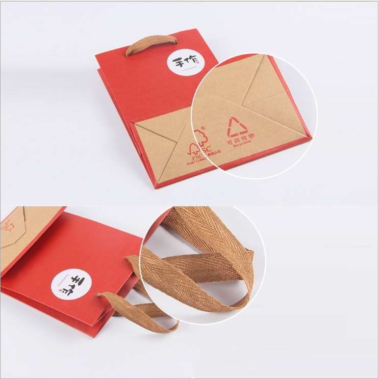 Simple Style Gift Bags With Ribbon Handles CMYK 4 Color Offset Printing