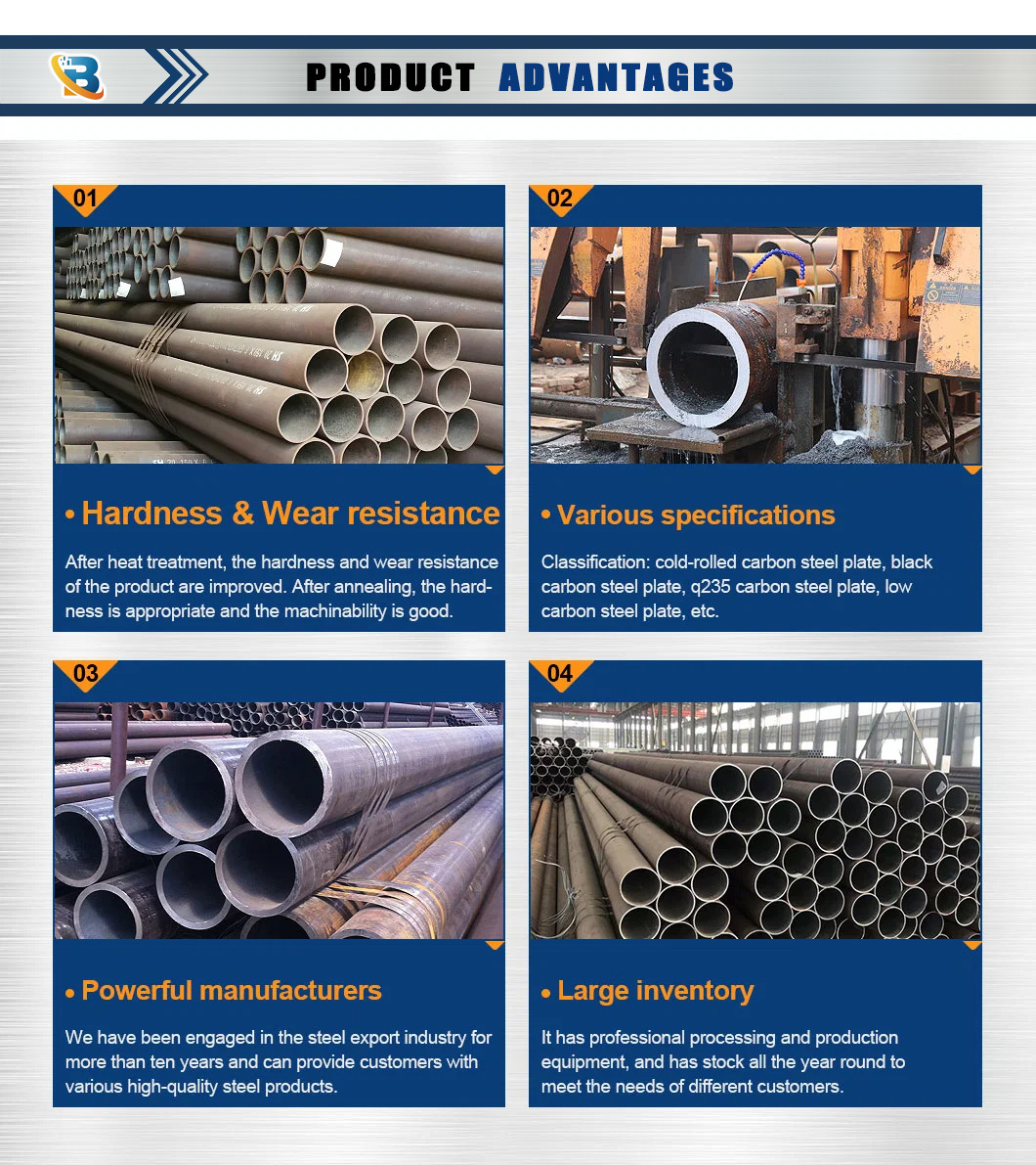 Factory Direct Sales Boiler Tubes Carbon Steel Pipe St 35.8 Carbon Steel Seamless Pipe