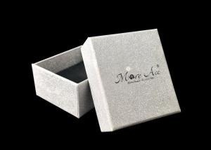 Quality Small Lid And Base Boxes Silver Glitter Jewelry Gift Packaging For Earring wholesale