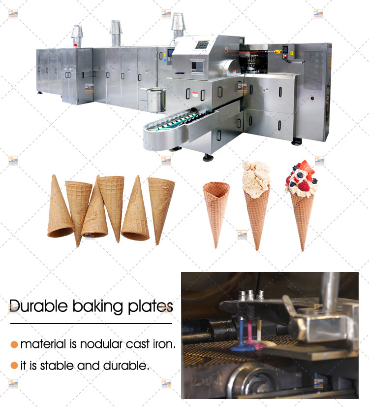 Fully Automatic Sugar Cone Production Machine 63 Baking Plates 9m Long