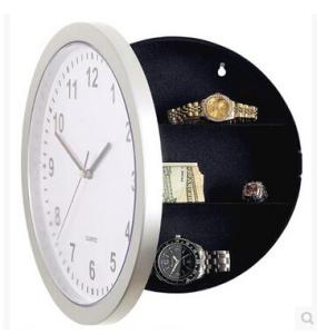 Quality New promotion gift creative wall clock organizer hidden storable clock wholesale
