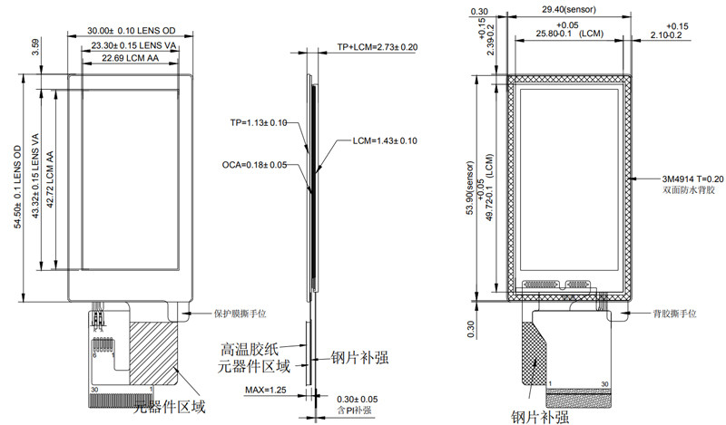 1.9" IPS CTP TFT LCD Display With SPI/RGB Interface, 350cd/M2 1.9" inch TFT For Embedded Systems And Consumer Products