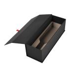 Single Bottle Magnetic Chipboard Gift Boxes For Wine Packaging Full Black