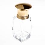 70ml Square Shape Glass Perfume Bottles With Gold Lid Pressure Sprayer