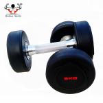 Rubber Coated Fitness Equipment Dumbbells With Maximum Grip Knurled Handle