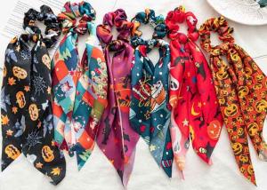 Quality Autumn winter Christmas scrunchies Halloween festival streamer lady decorative hair bands accessories wholesale