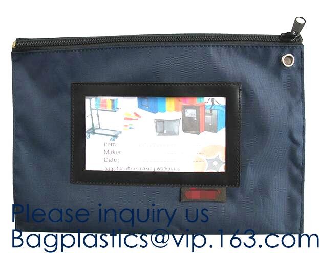 Zipper Vinyl PVC Leather Bank Deposit Bags Bank Deposit Bag With Key Ring,Locking Courier Bag 1000 Denier Nylon Combinat