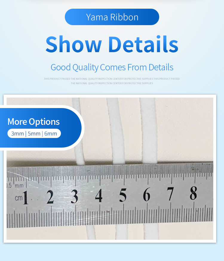 Black White Ear Loop For KN95 Flat Cord Disposable Rope Eco friendly Nylon Elastic Band For Headbands