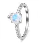 Glamour Hot Fashion Natural Rainbow Moonstone Women 925 Sterling Silver Jewelry