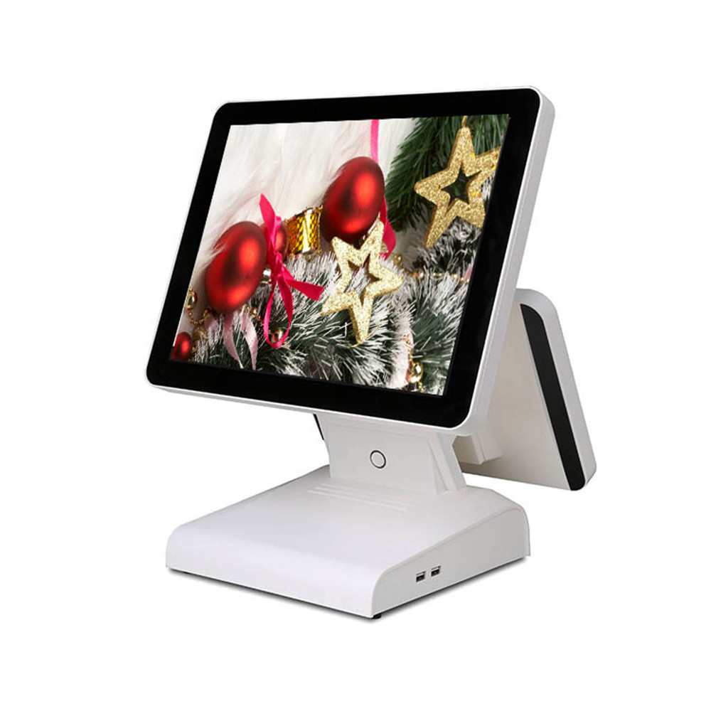 Dual Screen 15inch Windows POS System For Restaurant Supermarket