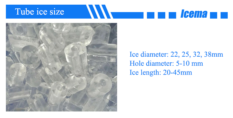 1T Automatic Ice Tube Maker Commercial Ice tube Machine for food shop